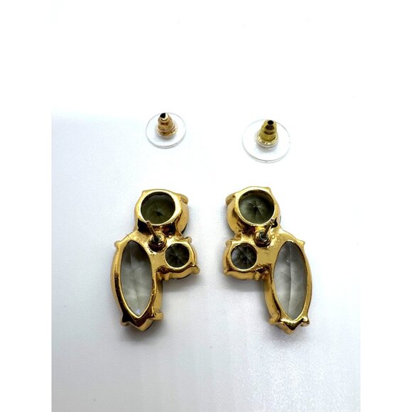 Kate Spade Smoky Quartz Crystal Dangle Earrings Gold Tone Faceted Stones Elegant - Picture 6 of 9